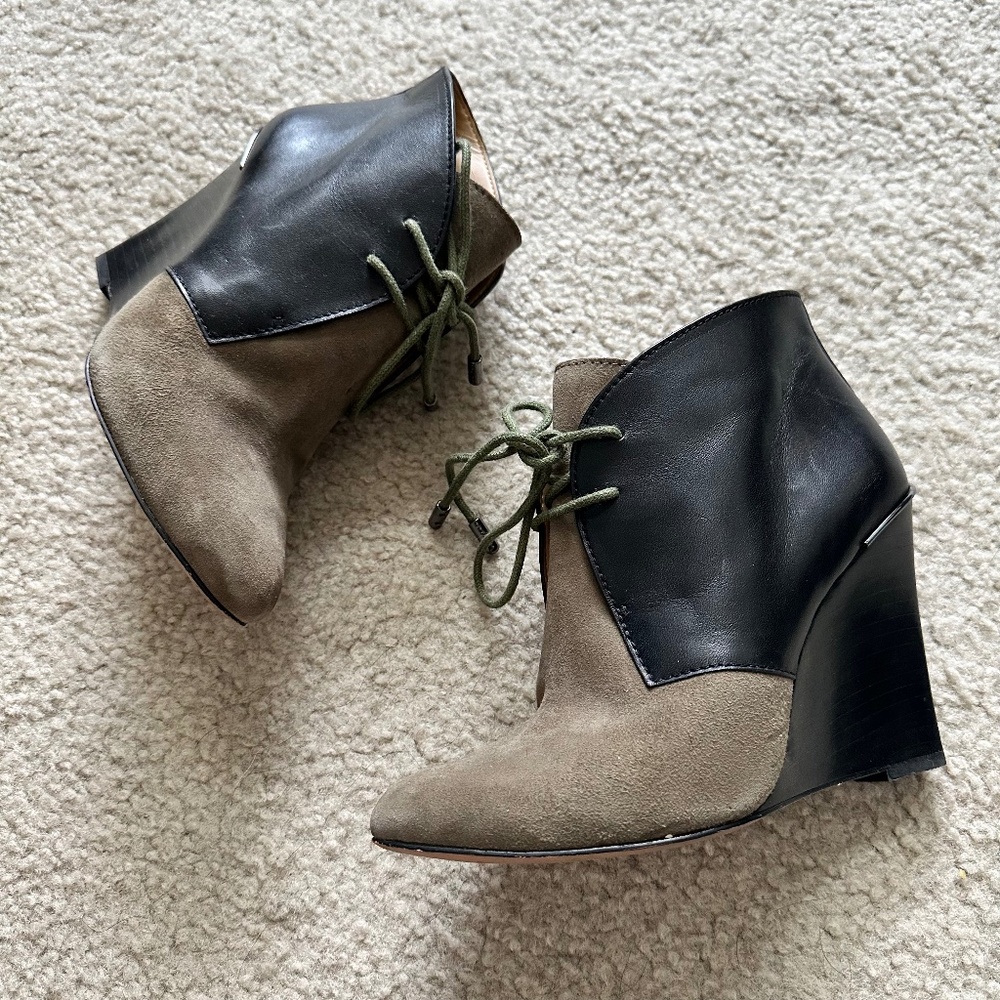 Coach Wedge Laced Ankle Booties